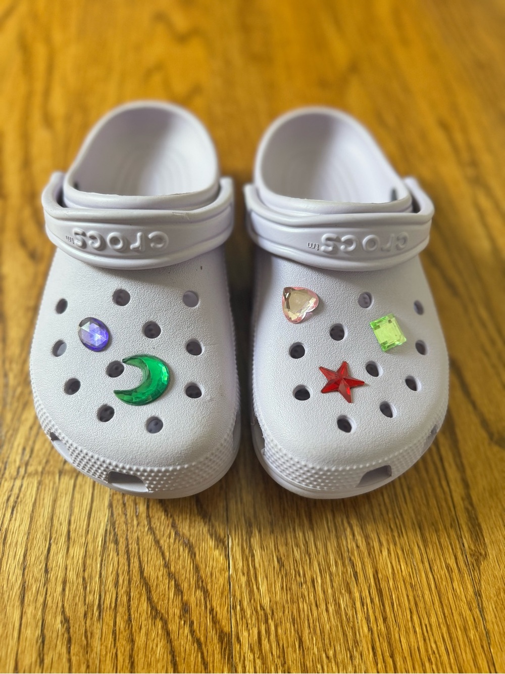 CROCS Lavender Clogs with Gem Jibbitz